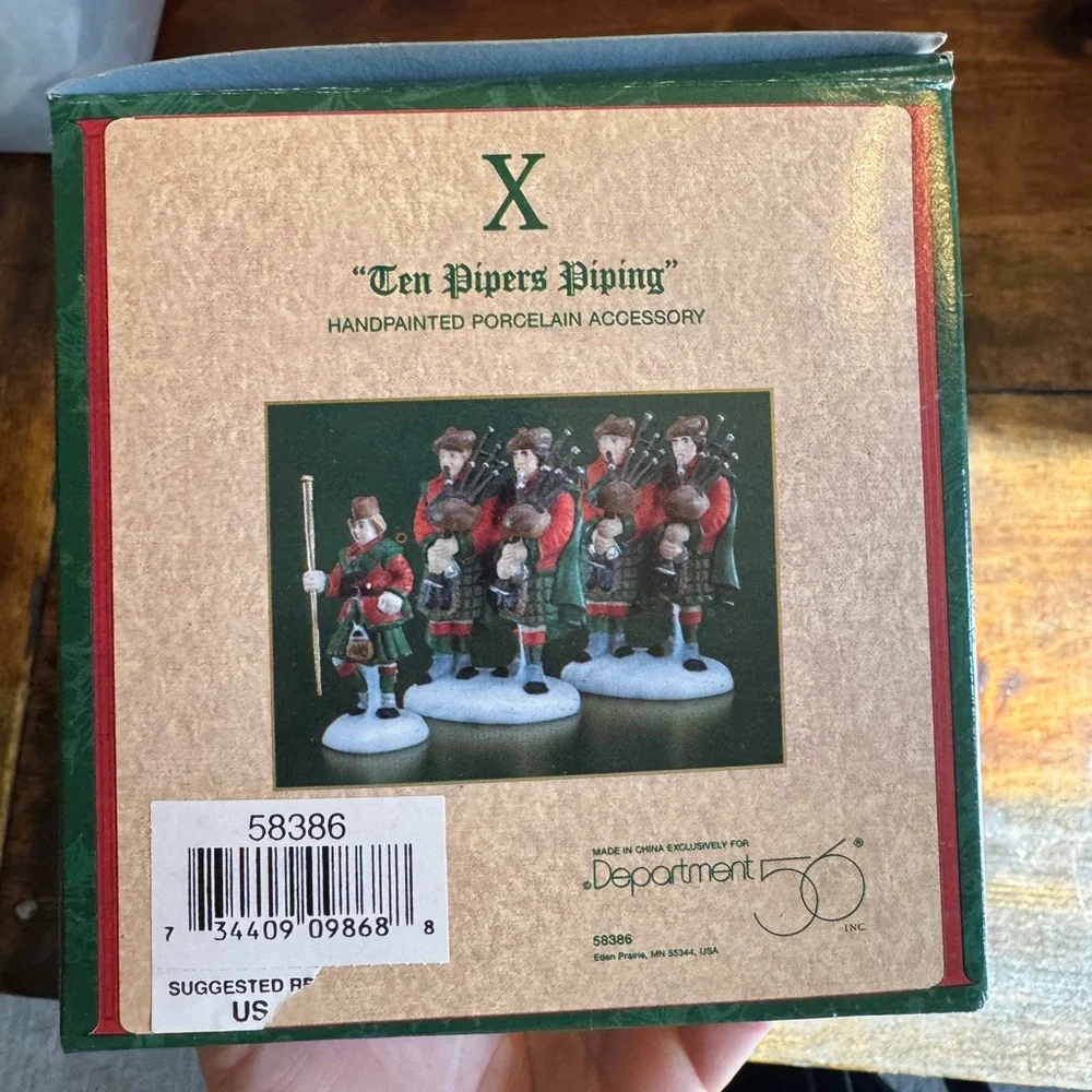 Department 56 Twelve Days of Dickens' Village Decor - Day X| Ten Pipers Piping - Picture 2 of 2